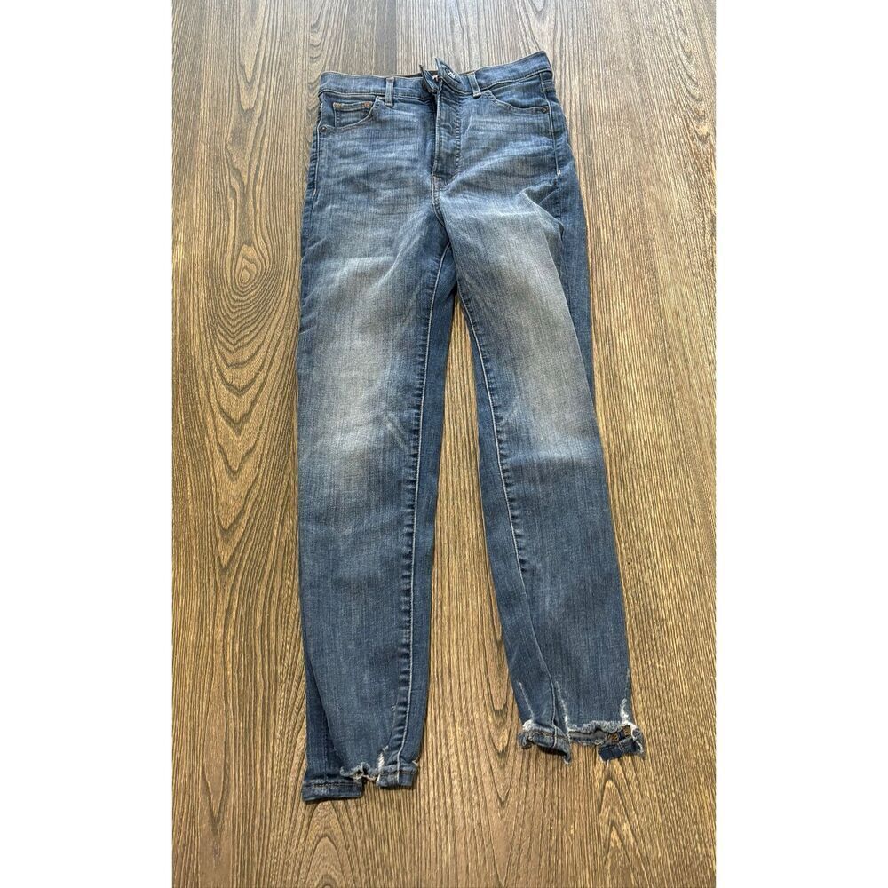 Express Womens Skinny Jeans Super High Rise Denim Perfect Slim Fit Blue Size 0